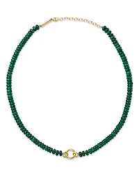 Zoe Chicco 14K Yellow Gold Malachite Beads Necklace, 16-18