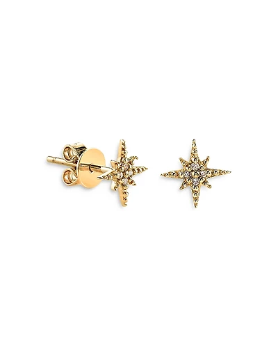 Sydney Evan 14k Yellow Gold Diamond Starburst Mini Stud Earrings
