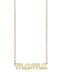 Sydney Evan 14K Yellow Gold Pure Mama Script Pendant Necklace, 18