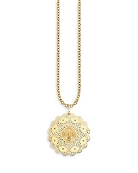 Wicked x Sydney Evan 14K Yellow Gold Emerald Filigree Pendant Necklace, 16"