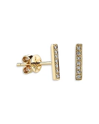Sydney Evan 14k Yellow Gold Diamond Bar Stud Earrings