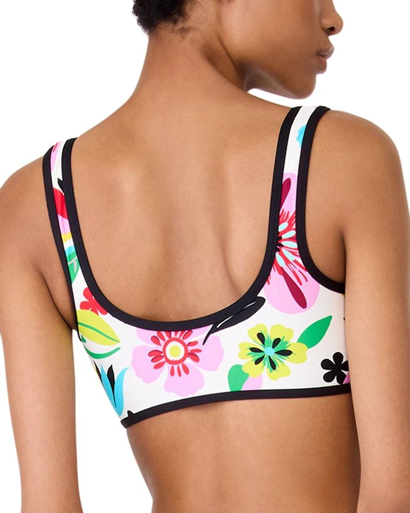 Printed V Wire Bikini Top