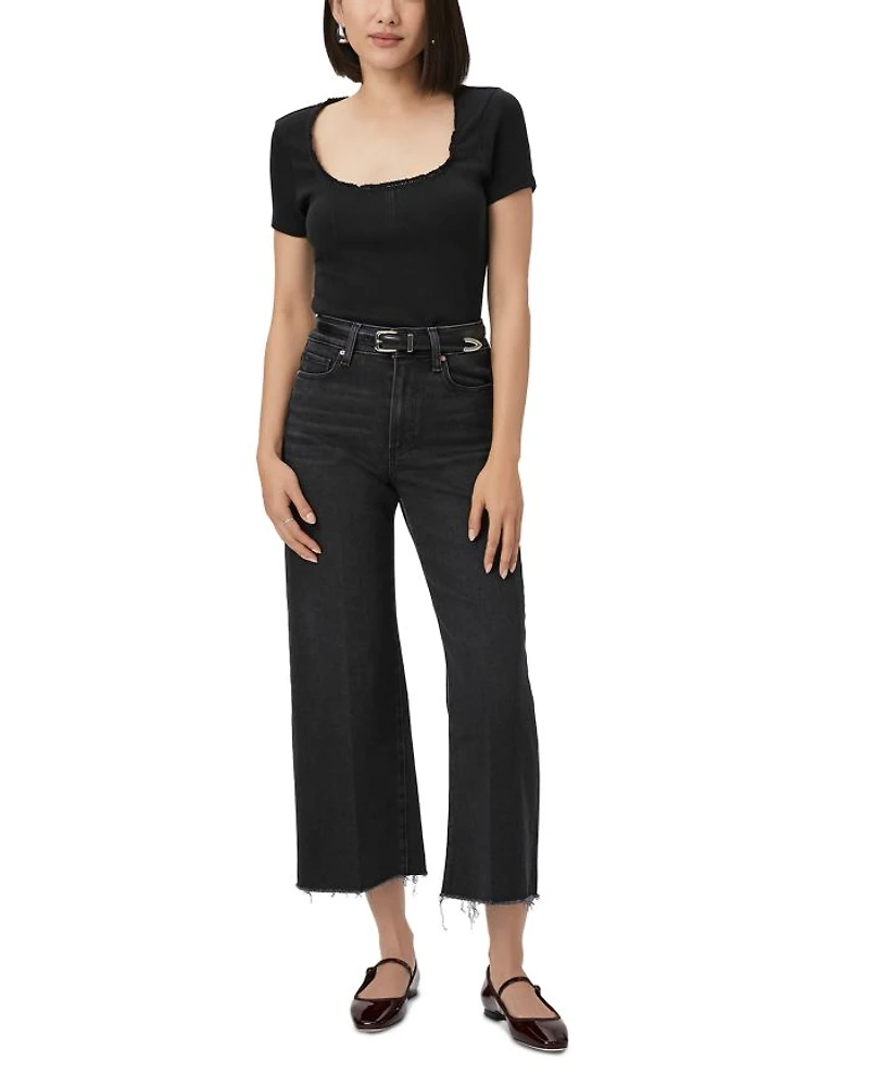 Petites Anessa High Rise Wide Leg Jeans Black Lotus