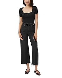 Petites Anessa High Rise Wide Leg Jeans Black Lotus