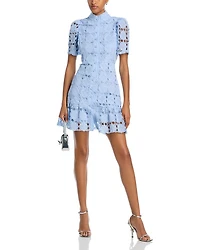 Floral Lace Mock Neck Mini Dress -Exclusive