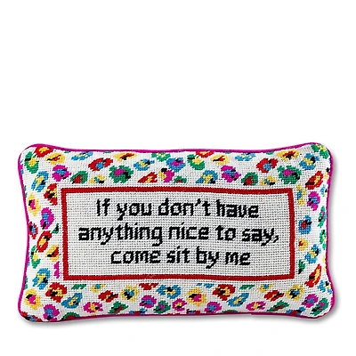 Furbish Studio Come Sit By Me Needlepoint Pillow, 15 x 9
