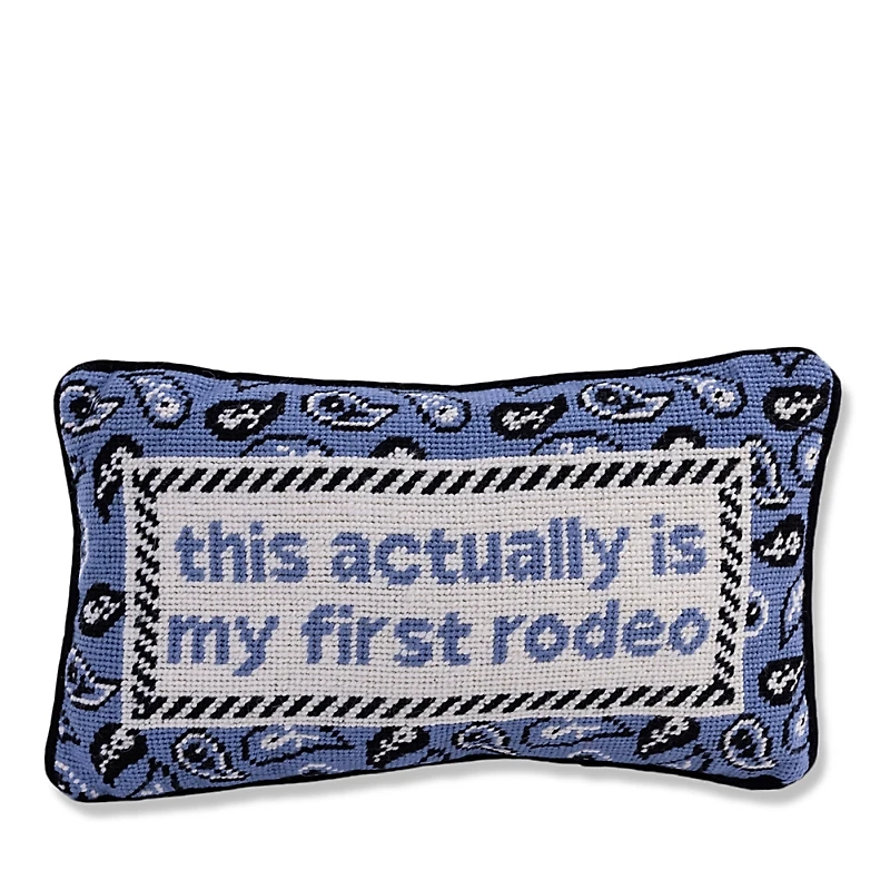 Furbish Studio First Rodeo Needlepoint Pillow, 15 x 9