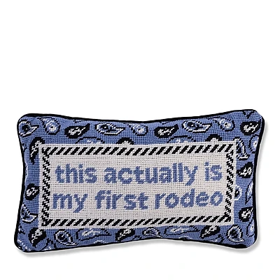 Furbish Studio First Rodeo Needlepoint Pillow, 15 x 9