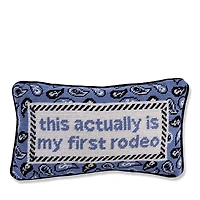 Furbish Studio First Rodeo Needlepoint Pillow, 15 x 9