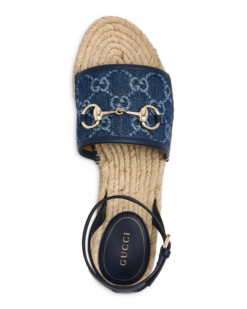 Women's GG Horsebit Espadrille Flatform Sandals