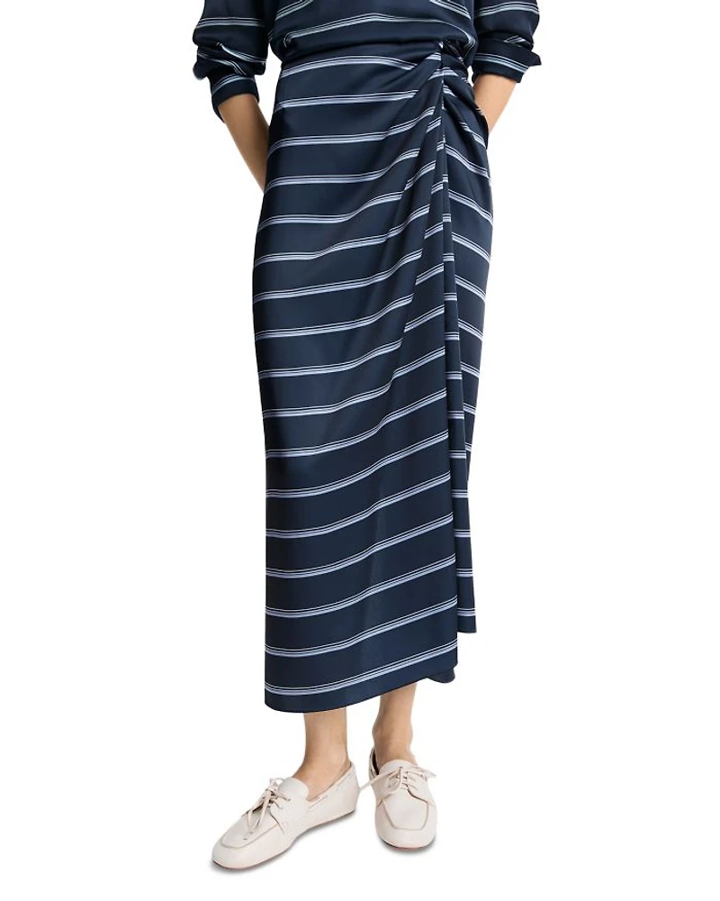 Rugby Stripe Gathered Skirt