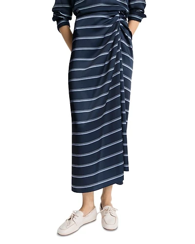 Rugby Stripe Gathered Skirt