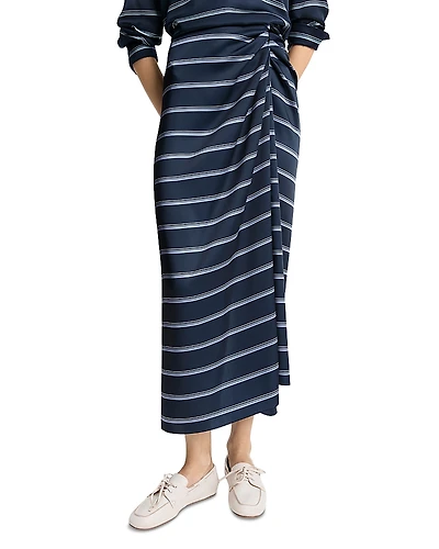 Vince Rugby Stripe Gathered Skirt