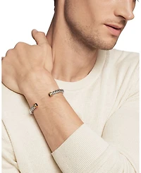 Men's Cable Cuff Bracelet in Sterling Silver & 18K Yellow Gold