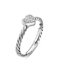 Petite Pavé Heart Ring with Diamonds