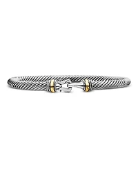 Buckle Classic Cable Bracelet Sterling Silver with 18K Yellow Gold, 4mm