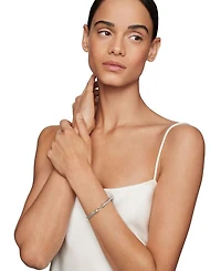 Buckle Classic Cable Bracelet Sterling Silver with 18K Yellow Gold, 4mm