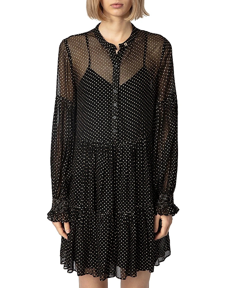 Zadig & Voltaire Randy Mousseline Sparle Noir Dress