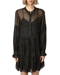Zadig & Voltaire Randy Mousseline Sparle Noir Dress