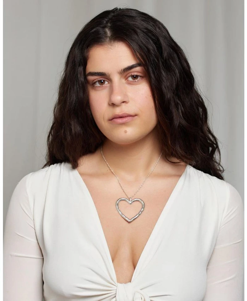 Lulu Heart Choker Silver