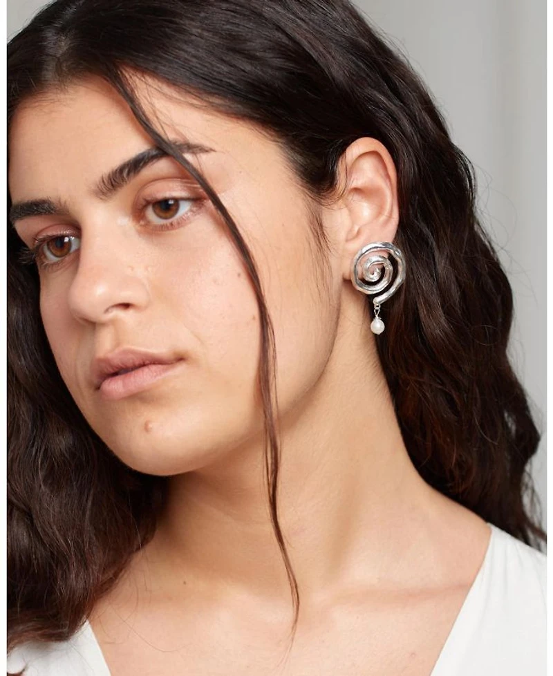 Sacred Spiral Earrings in Silver