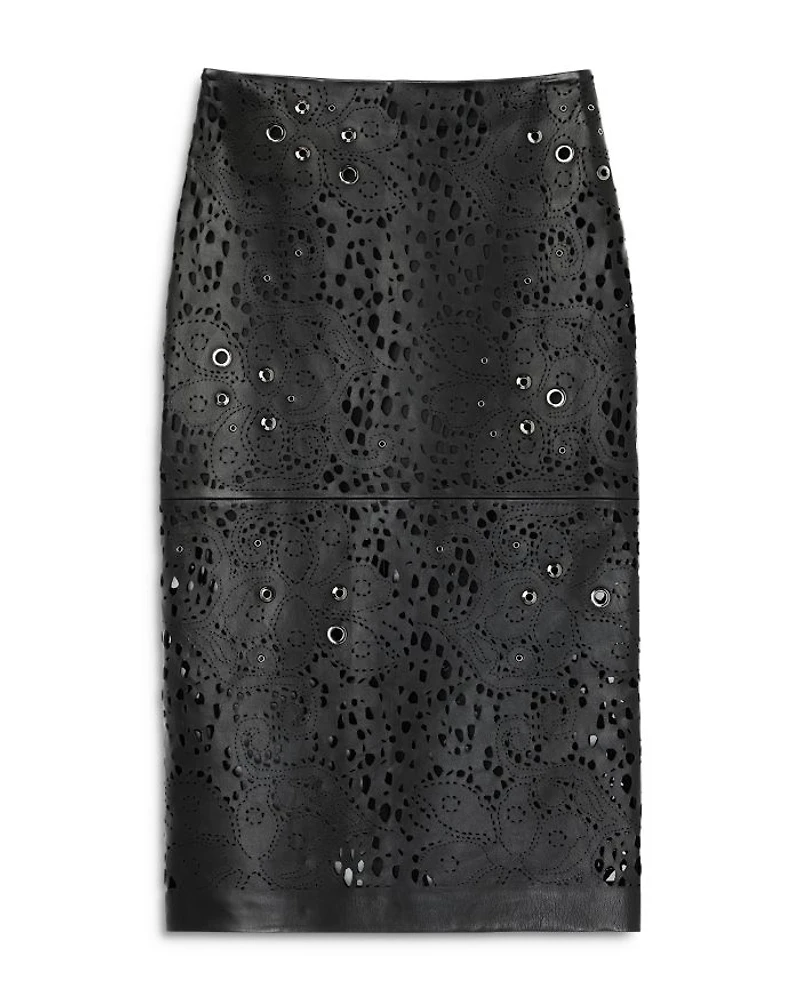 Leather Lace Grommet Skirt