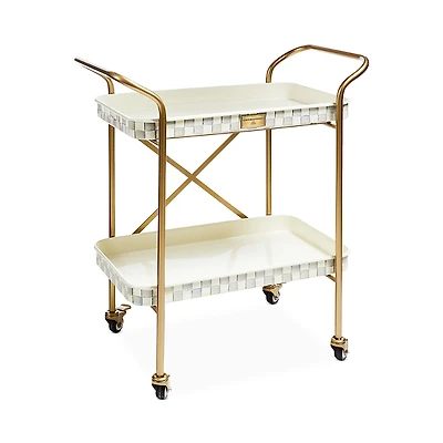 Mackenzie-Childs Sterling Check Two Tier Kitchen Cart