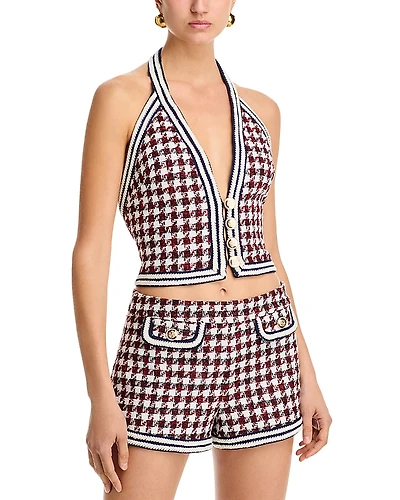 Ronny Kobo Augustina Tweed Halter Top