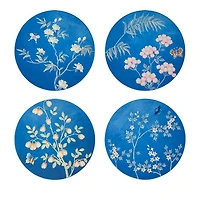 Chinoiserie Lacquered Coasters, Set of 4
