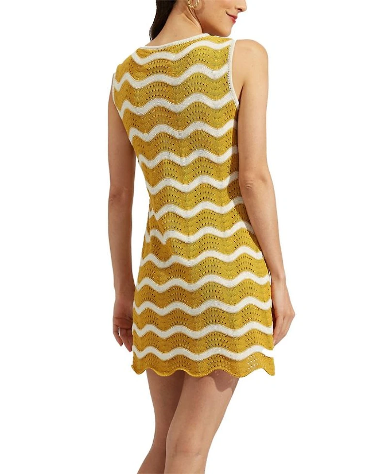 Wavy Mini Dress Avorio / Giallo Ivory