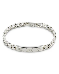 Sterling Silver Gucci Signature Logo ID Plate Link Bracelet