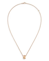 18K Rose Gold Icon Polished Logo Ring Pendant Necklace, 15.7-18"