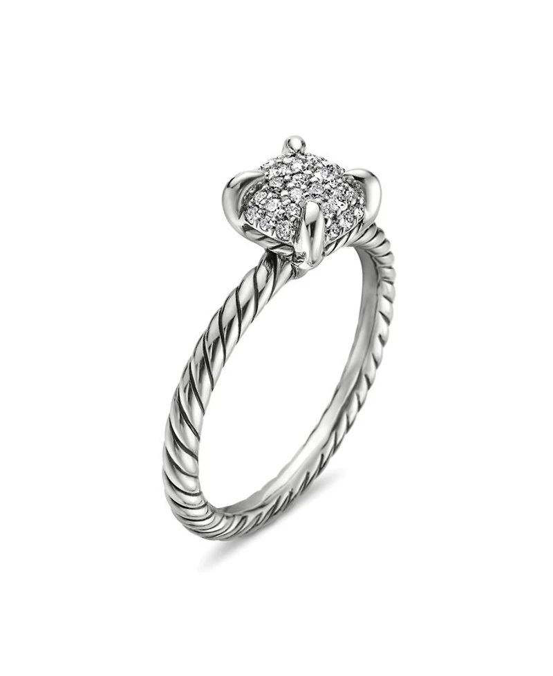 Sterling Silver Petite Châtelaine® Diamond Pavé Cable Ring