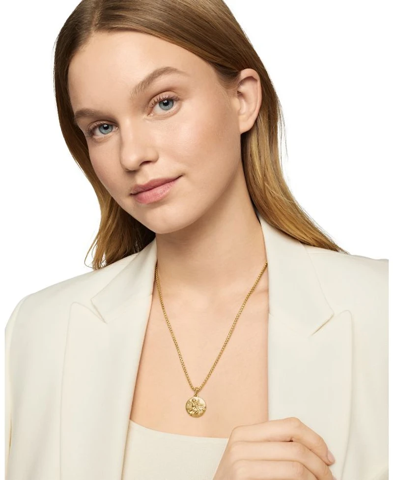 18K Yellow Gold Diamond Zodiac Amulet Pendant