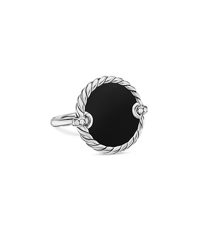 David Yurman Sterling Silver DY Elements® Stone and Diamond Ring