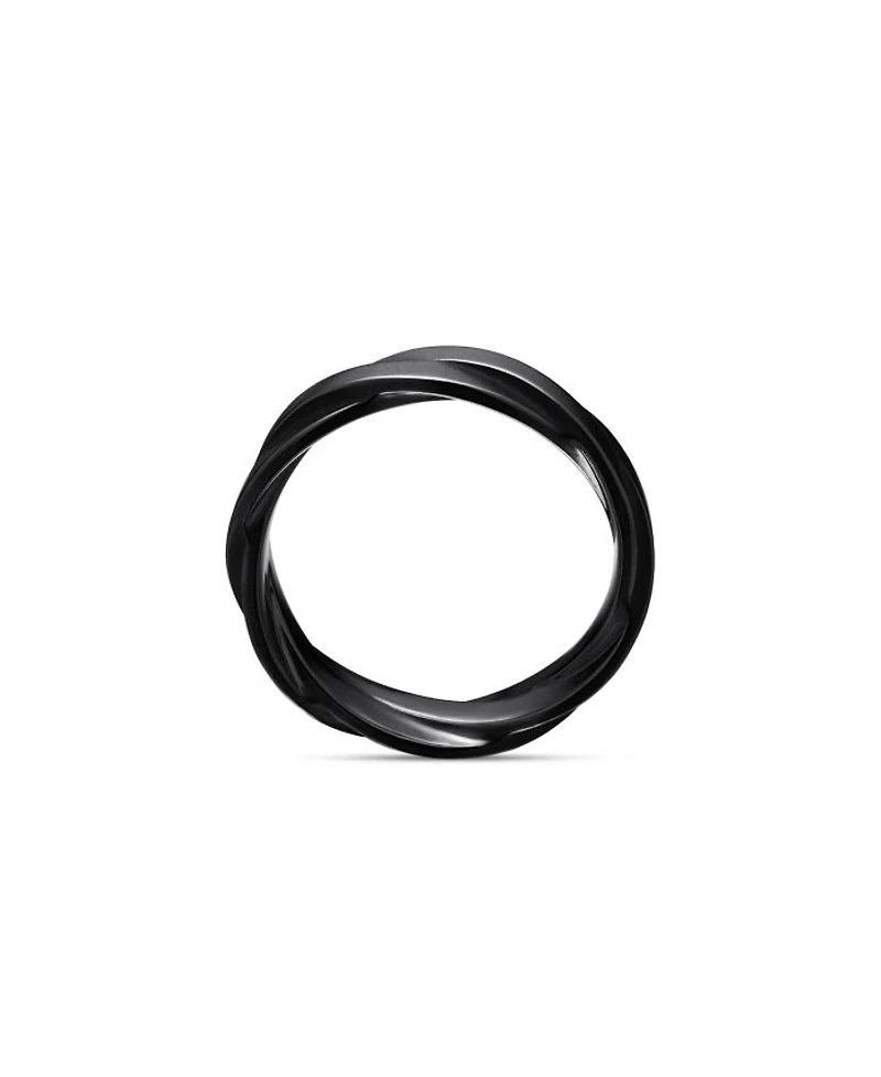 Men's DY Helios Band Ring Black Titanium, 6mm