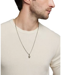 Men's Memento Mori Skull Amulet in Sterling Silver, 16mm