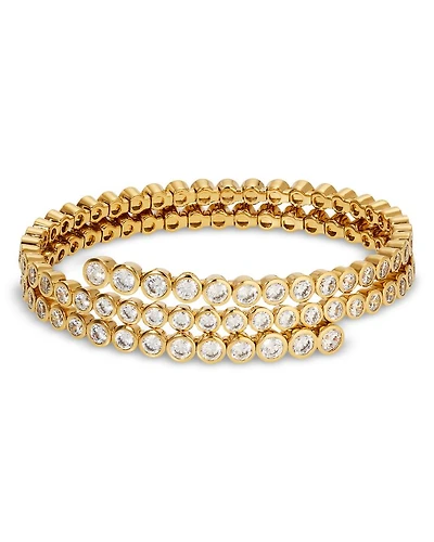 Dazzle Cubic Zirconia Bezel Triple Flex Wrap Bracelet