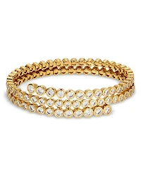 Dazzle Cubic Zirconia Bezel Triple Flex Wrap Bracelet
