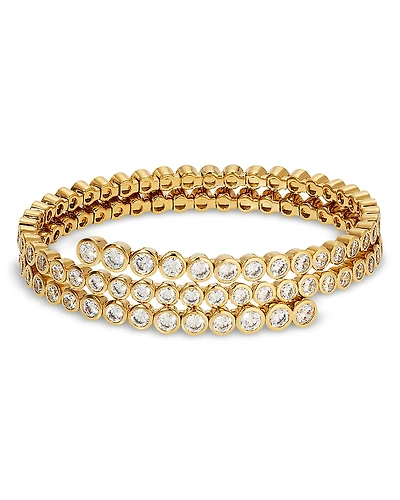 Nadri Dazzle Cubic Zirconia Bezel Triple Flex Wrap Bracelet