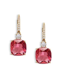 Soleil Cubic Zirconia Clear & Color Cushion Drop Earrings