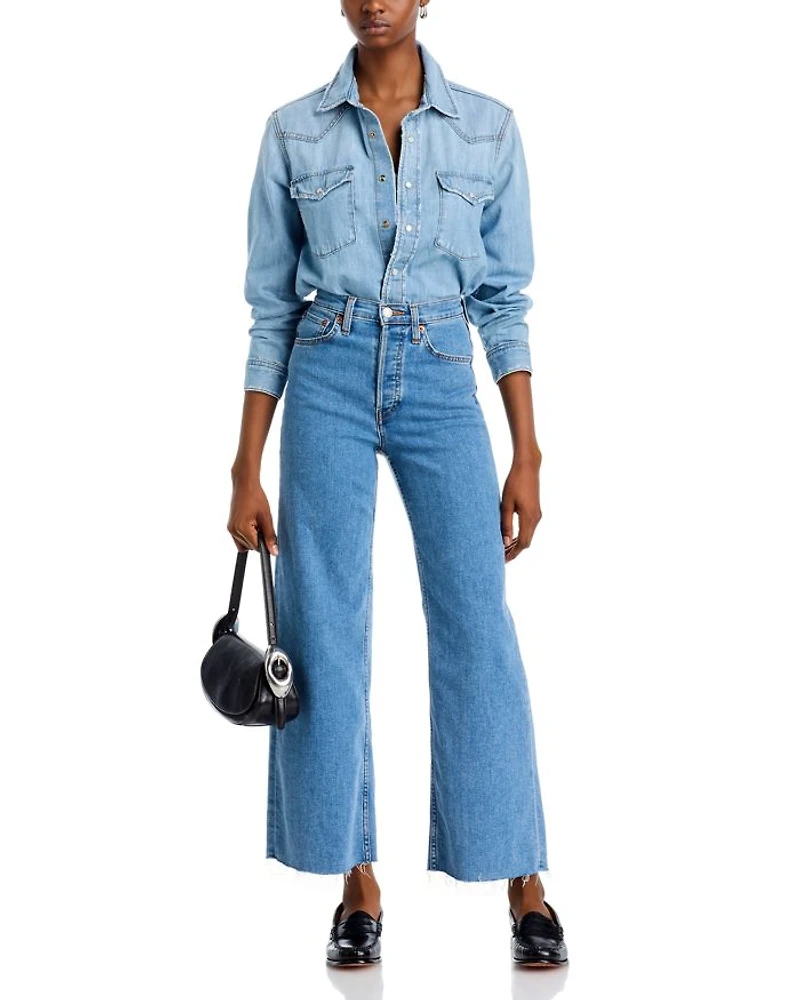 High Rise Cropped Wide Leg Jeans Runyon