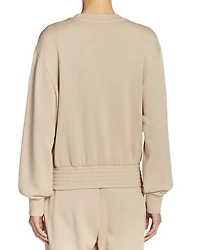 Smocked Hem Sweatshirt