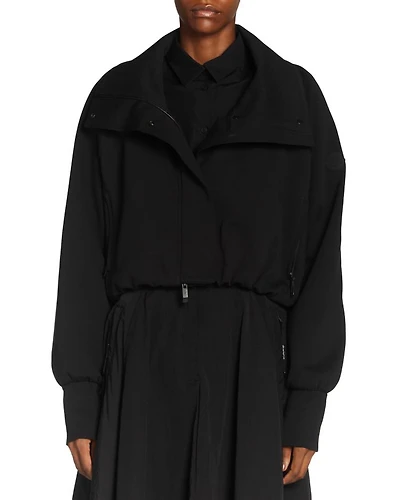 Wide Collar Zip Front Cardigan