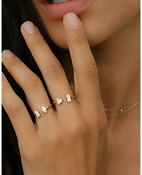 Mixed Lab-Grown Diamond Cuff Ring 14K Yellow Gold
