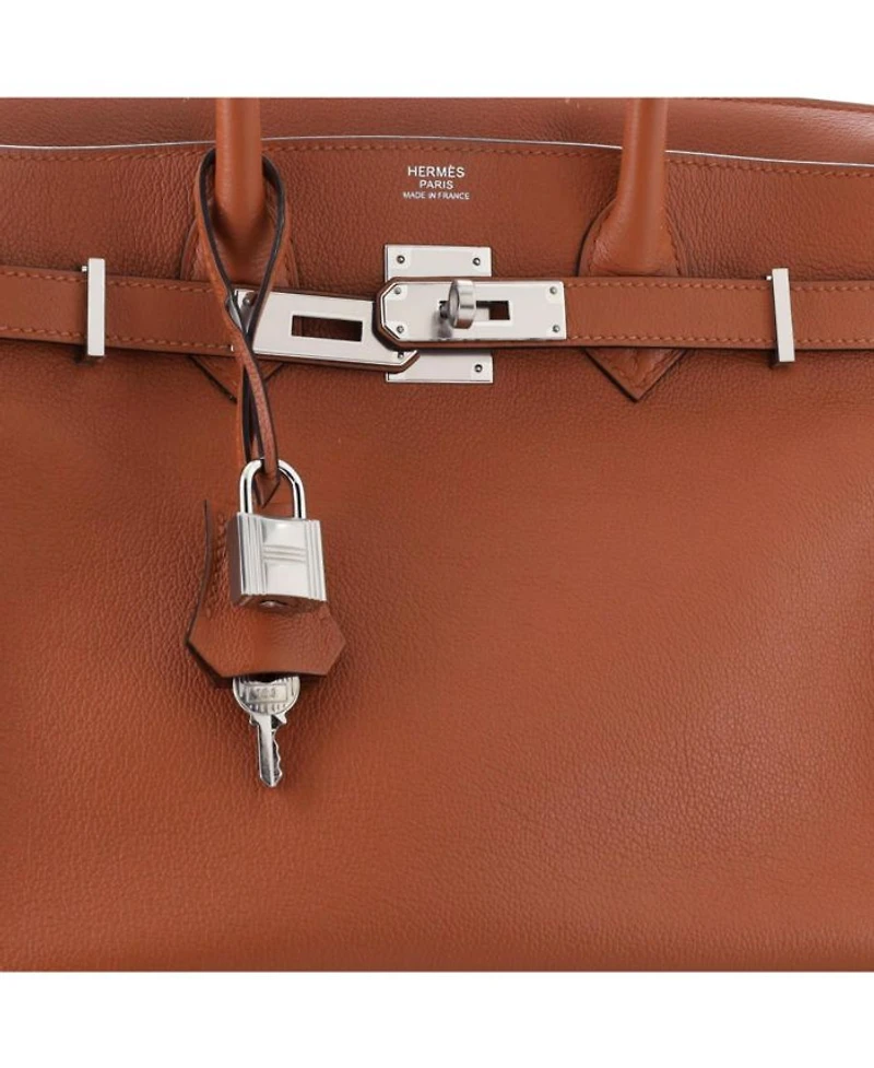 Birkin 30 Handbag Brown Novillo with Palladium Hardware