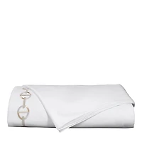 Dea Luxury Linens Palm Beach Chaine Embroidered Sateen Duvet Cover, Queen