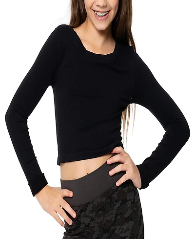 Malibu Sugar Malibu Sugar Girls' Goes with Everything Long Sleeve Seamless Top