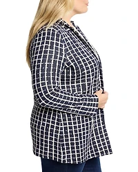 Painted Plaid Boyfriend Blazer