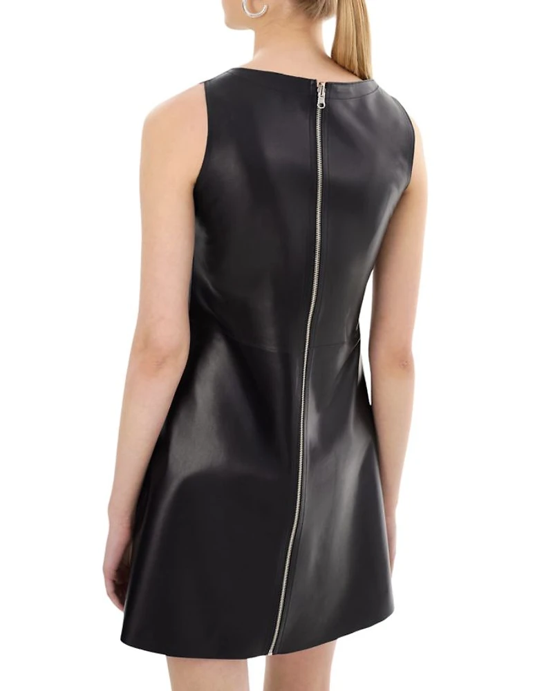 Lozana Reversible Leather Mini Dress